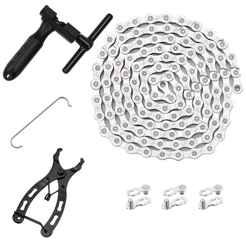 Miniatura 11 de Kit de Cadena de Bicicleta, Kit de Reparación Multifuncional para Mecánico de Bicicleta de Velocidad Única, Rompecadenas y Alicates de Eslabón