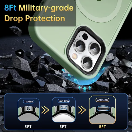Miniatura 5 de Funda magnética para iPhone 12/iPhone 12 Pro, probada en caídas de grado militar, compatible con MagSafe, a prueba de golpes, translúcida, parte