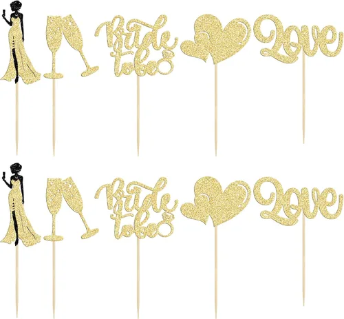 Miniatura 3 de 30 piezas de decoración de cupcakes de champán con diseño de corazón de amor, para despedida de soltera, decoración de tartas para boda, compromiso