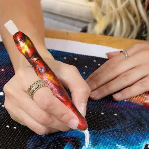 Miniatura 4 de Praise V Do Kit de herramientas de accesorios de taladro de pintura de diamante, 5D hecho a mano con diamantes para taladro, puntas de lápiz Rojo