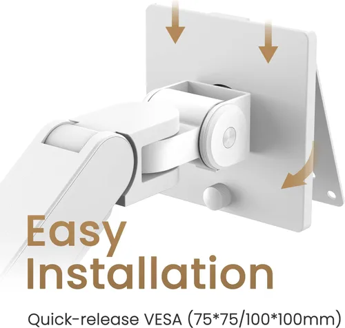 Miniatura 7 de BenQ BSH02 Ergo Monitor Arm - Soporte de monitor con resorte de gas para pantallas de hasta 45'' y 44 libras, de servicio pesado, instalación