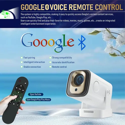 Miniatura 5 de Proyector portátil HY260 PRO MINI actualizado, soporte nativo 1080P para resolución 4K con Bluetooth 5.4 WIFI6 300 ANSI Android 11,180° giratorio