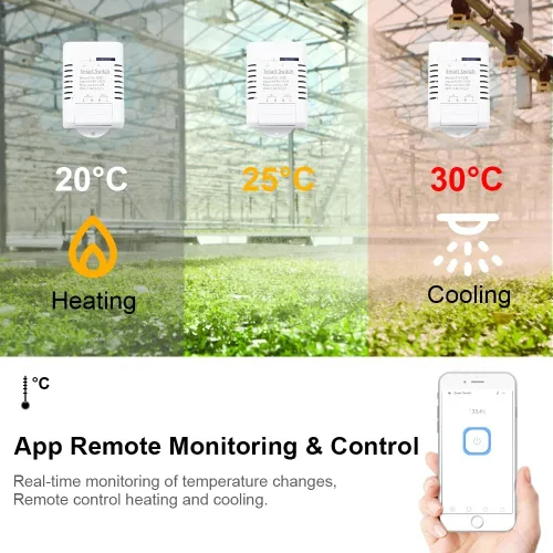 Miniatura 6 de Módulo de sensor de controlador de temperatura WiFi, aplicación Tuya, control remoto inalámbrico de 16 A, interruptor inteligente con monitoreo
