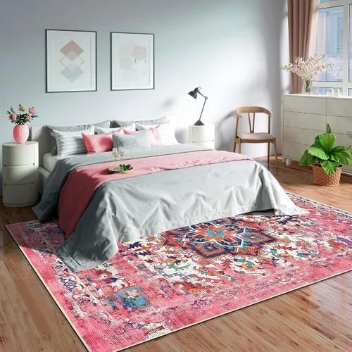 Miniatura 125 de GLN Rugs Traditional Collection - Alfombra de felpilla lavable a máquina, tradicional lavable, antideslizante, alfombra de felpilla de pelo corto