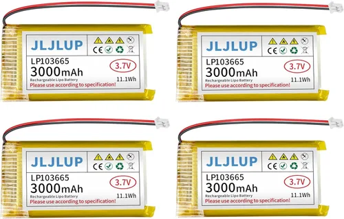 4 unids 3.7 V 3000 mAh polímero de litio batería recargable 1S 1C LiPo batería con conector JST1.0.984 in Circuito de protección integrado para