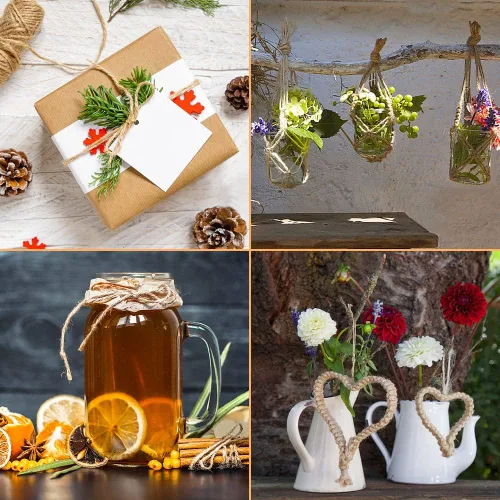Miniatura 4 de Vivifying Cordel de yute, 328 pies y 0.118 in fuerte cuerda de jardín natural para plantas trepadoras, tomates, manualidades, envoltura de regalos