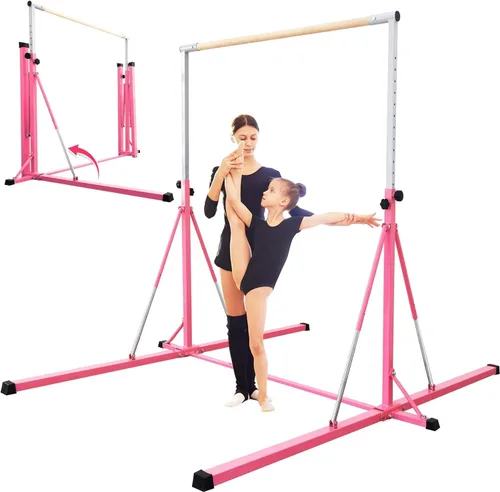 Miniatura 8 de Gymnastics Bar, 5'10” Base length 45" to 71" Adjustable Horizontal Bar for Serious Training, 500 LBS Capacity, Professional Home Gym Equipment with