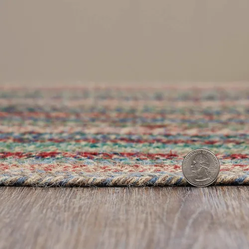 Miniatura 6 de VHC Brands Alfombra de yute multi medio círculo con almohadilla 19.5x36