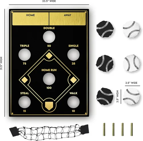 Miniatura 2 de Juego de lanzamiento de sacos de frijoles de béisbol, montado en la pared, juego de béisbol de interior para decoración de sala