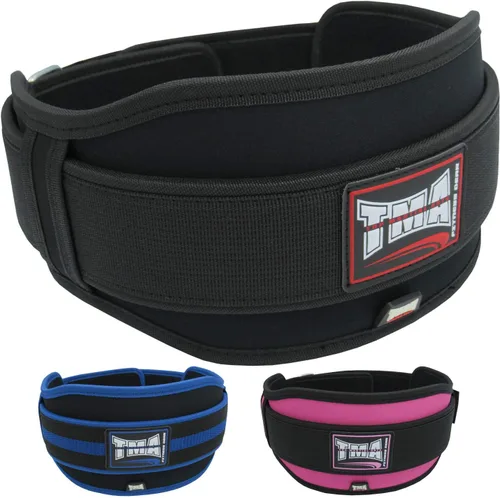 TMA Cinturón de levantamiento de pesas FITNESS con doble soporte de espalda para entrenamiento de gimnasio, cinturones de 5 pulgadas de ancho