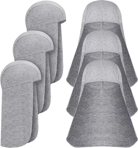 Miniatura 8 de Sintege 6 piezas de sombrero duro para protección solar con calavera, protector de cuello de secado rápido para mujeres y hombres Blanco