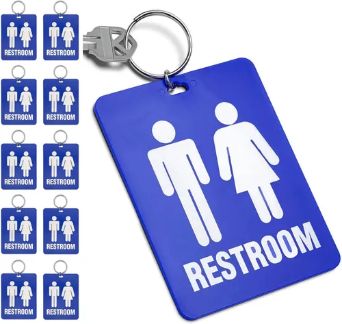 Miniatura 7 de Lucky Line - Etiqueta para llave de baño para hombre, plástico con llavero dividido para restaurante, oficina, gasolinera, 1 paquete (53101) grande
