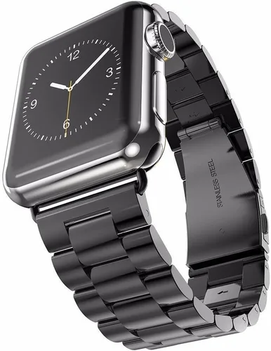 Correas de metal compatibles con Apple Watch de 41 mm, 40 mm, 38 mm, correa de cadena de acero inoxidable elegante para mujeres iWatch Series Negro