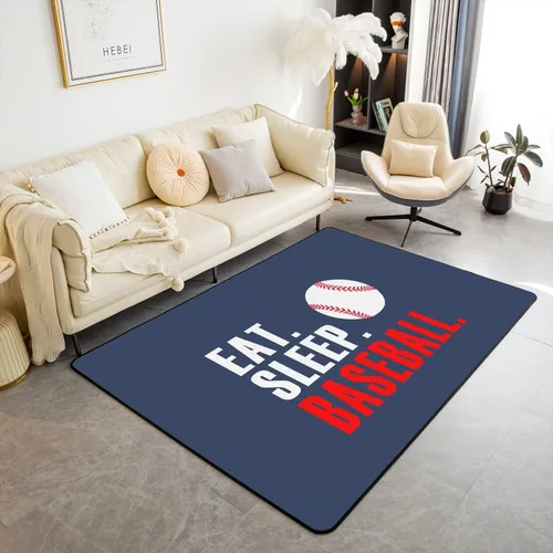 Miniatura 13 de Alfombra de rugby de 3 x 5 pies para sala de estar, para dormitorio, niños, niñas, mujeres, hombres, azul, para comer dormir, fútbol, decoración