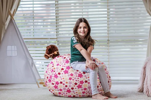 Miniatura 7 de WEKAPO Funda de Puf de Almacenamiento de Animales de Peluche para Niños Puf con Cremallera Rellenable para Organizar Juguetes de Peluche de Niños