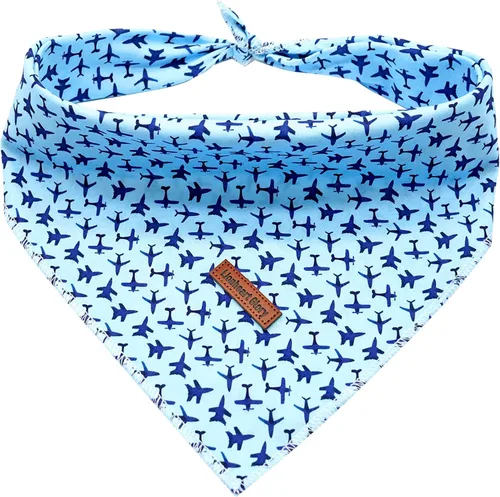 Miniatura 40 de Lionheart Glory Bandana para perro, bufanda azul para perro, estampado de cerveza, ajustable para perros pequeños a grandes