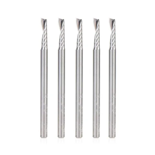 Miniatura 4 de Amana Tool - 51414 Carburo sólido CNC espiral 'O' sola flauta, corte de plástico 3/8 de diámetro x 1