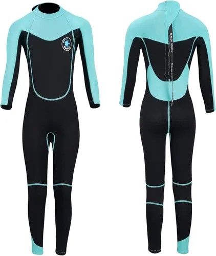 Kid Wetsuit Neoprene Boys Girls 3mm Full Wet Suit, 2mm Shorty Toddles Thermal Swimsuit, Children Back Zipper Cold Water Warmth for Swimming Kayaking