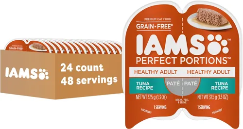 IAMS porciones perfectas - cortes en salsas y patés, alimentos húmedos para gatos adultos sin granos (24 paquetes dobles)., Pate