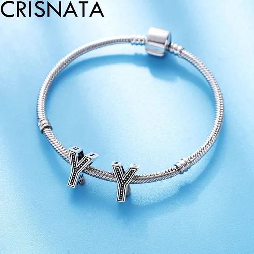 Miniatura 3 de Dijes vintage con inicial de la A a la Z, plata de ley 925, 26 cuentas del alfabeto, trébol calado de 4 hojas, se adapta a collar de pulsera