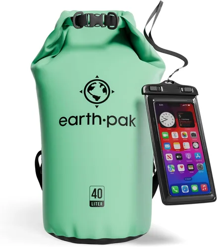 Miniatura 35 de Earth Pak Bolsa Seca Impermeable - Mochila Impermeable de Cierre Enrollable Superior Mantiene el Equipo Seco para Kayak con Funda Impermeable