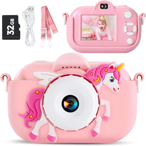 Miniatura 20 de MAVOKIS Cámara digital para niños de 3 a 8 años, cámara 1080P para niños con tarjeta SD de 32 GB, juguetes para niñas de 6 a 9 años, regalos