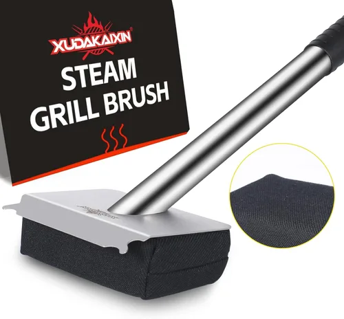 XUDAKAIXIN Cepillo de parrilla de vapor sin cerdas, [Ultra seguro y eficiente] Limpiador de parrilla para parrilla al aire libre, cabezal de