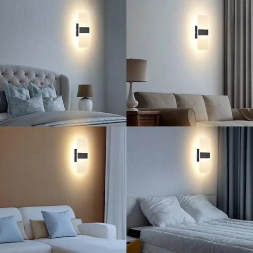Miniatura 19 de TRLIFE Apliques de Pared LED Regulables, Aplique de Pared Moderno de 4 Temperaturas de Color 12W Luces de Pared Regulables Juego de 2 Luz Montada
