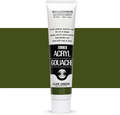 Turner Colour Works Acryl Gouache Artist - Pintura acrílica (tubo individual de 3.4 fl oz), color verde oliva