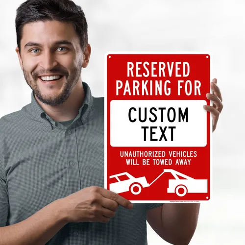Miniatura 2 de Señal personalizada de "No Parking", señales personalizadas de estacionamiento reservado para negocios, 10x14 pulgadas, metal de aluminio