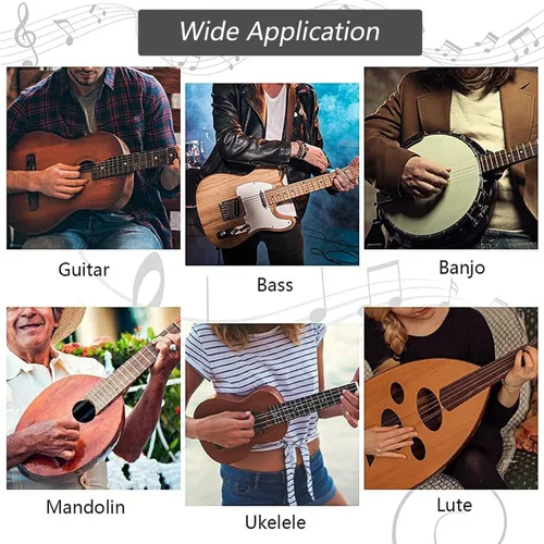 Miniatura 8 de Kit de herramientas de guitarra de 25 piezas, accesorios de guitarra, regalos para hombres, kit de reparación de guitarra, herramientas de luthier