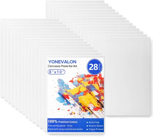 Miniatura 10 de YOURSORTER Lienzos para Pintar Paquete de 28, Tableros de Lienzo de Pintura en Blanco de 11x14 Pulgadas, Paneles de Lienzo de Algodón 100%