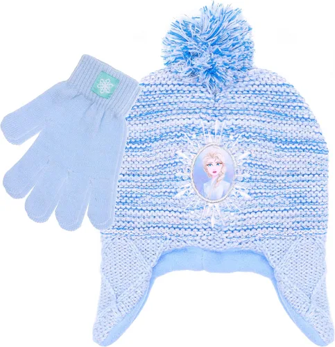 Disney Frozen - Gorro de invierno para niñas y niños pequeños y guantes de nieve para niños Elsa y Anna con guantes de nieve