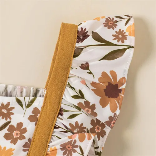 Miniatura 3 de PATPAT Vestido de verano para niñas con girasol, manga con volantes, casual, vestido de playa, falda de princesa, vestidos de verano