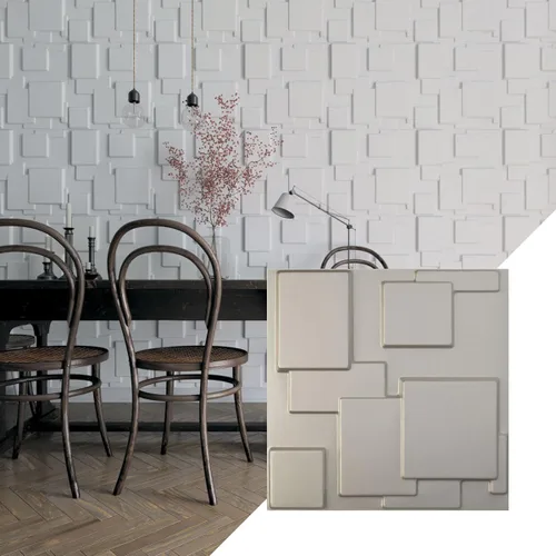 Miniatura 15 de Ekena Millwork WP20X20GOWH 19 5/8 pulgadas de ancho x 19 5/8 pulgadas de alto Gomez EnduraWall Decorativo 3D Panel de pared cubre 2.67 pies