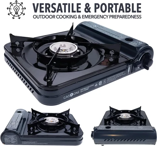 Miniatura 6 de Gas One, nueva estufa portátil de gas butano de 10.000 BTU con estuche de transporte, catalogada por la CSA - Medianoche