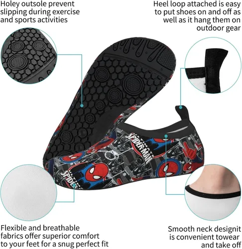 Miniatura 6 de FANSUN Favorite Superheros - Zapatos de agua para niños ligeros antideslizantes descalzos de secado rápido para deportes piscina playa piscina