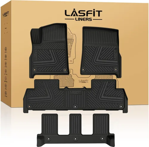 Miniatura 28 de LASFIT Tapetes de elastómero termoplástico para 1a y 2a fila de asientos de auto, para todo tipo de clima