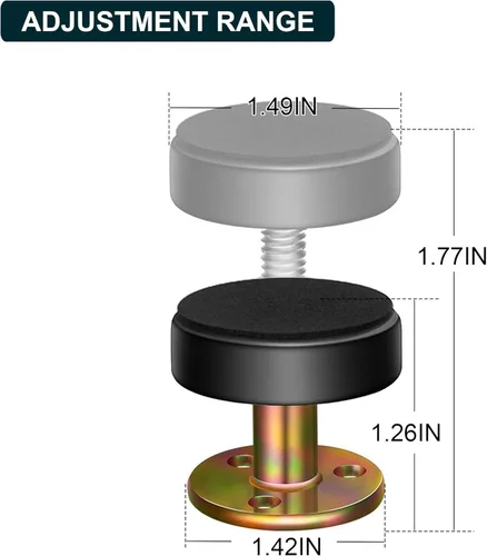 Miniatura 2 de Marco de cama ajustable de metal roscado, herramienta antivibración, topes de cabecero, estabilizador de soporte telescópico antivibración