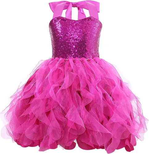 Suppromo Vestido tutú para niñas con lentejuelas brillantes, tul, princesa, fiesta de cumpleaños, graduación, vestido de baile