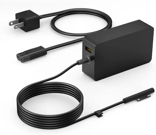 YURCIPWE Cargador Surface Pro de 65 W, Surface Laptop Charger compatible con Microsoft Surface Pro 11/10/9/8/7+/7/6/5/4/X, Surface Laptop 7/6/5/4,