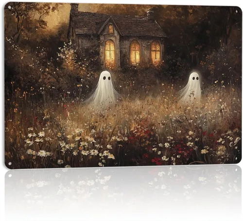 Miniatura 14 de Decoración de pared de fantasma de Halloween, decoración de fiesta de Halloween para interiores y exteriores, decoración espeluznante para el hogar
