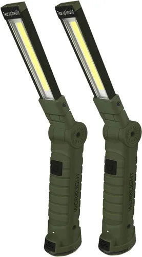 Miniatura 11 de Luz de trabajo portátil, luces de trabajo recargables con gancho colgante de base magnética, rotación de 360°, 5 modos, COB LED de 800 lúmenes, luz
