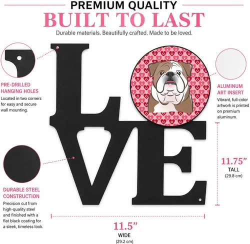 Miniatura 3 de Caroline's Treasures BB5289WALV - Cuadro de pared (metal, 4.7 x 4.7 in), diseño de bulldog inglés, multicolor