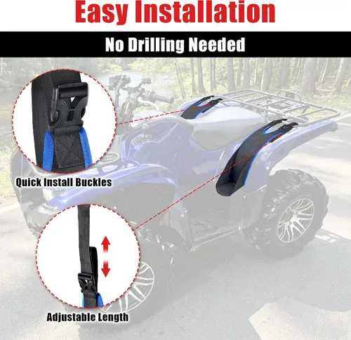 Miniatura 7 de Goldfire 2 piezas de reposapiés para asiento trasero de cuatrimoto, universales, ajustables, plegables, resistentes, se adapta a Polaris Sportsman