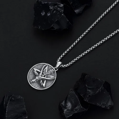 Miniatura 6 de Seiyang Mitología de plata de ley 925 paganismo Collar egipcio de joyería de regalo para hombres y mujeres con cadena Rolo de 0.079 in 22+2