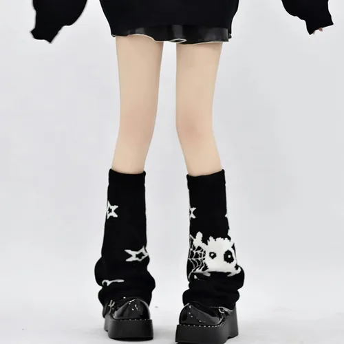 Miniatura 7 de American Trends Calentadores de piernas Y2k Kawaii negro blanco lindo calentadores de piernas Y2k accesorios góticos para mujeres niñas 80s fiesta