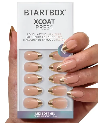 Miniatura 23 de BTArtbox Uñas Postizas Blancas Cortas a Presión - Uñas Postizas de Gel Suave en Forma de Almendra, Uñas Blancas con Pegamento para Uñas, Uñas