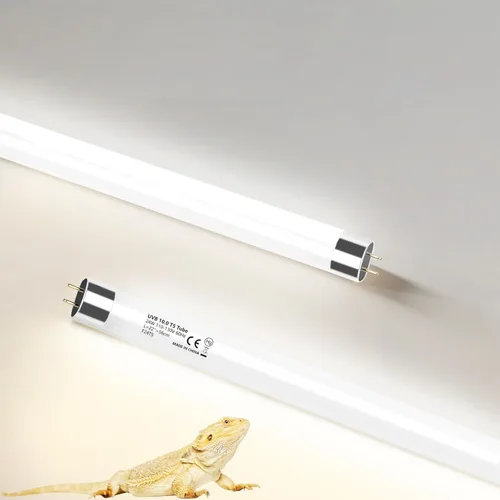 Miniatura 10 de Kit combinado de lámpara de reptil UVB T5 de 24 W - Tubo fluorescente UVB 10.0 para dragones barbudos, lagartos y tortugas - Luz de reptil UVA UVB