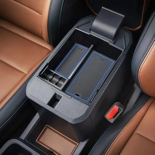 TOPINSTALL Organizador Azul Compatible con Accesorios Ford Maverick 2022-2026, Caja de Almacenamiento para Consola Central de Camioneta Pickup Truck
